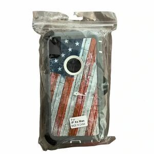 🌸 iPhone XS Max Heavy Duty Case w/ Clip Red/White/Blue‎ 🌸